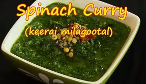 Spinach Curry Indian Vegetarian Recipe (Keerai Molagutal)
